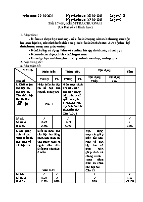 Đề kiểm tra giữa kì 1 Toán 9